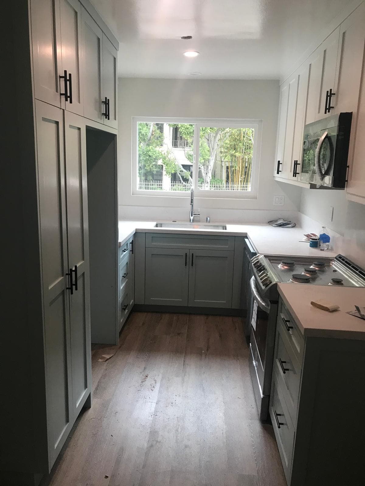 Modern galley kitchen with custom cabinetry